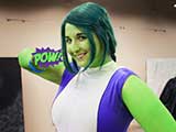 She-Hulk made comic book hair clips to benefit KNTR. © Denise Gary