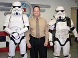 Principal Sharp had fun posing for a picture with the stormtroopers. © Denise Gary