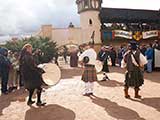 Tartanic comes out to play before the opening of the festival.