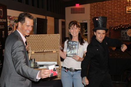 Frank Beddor with raffle winner